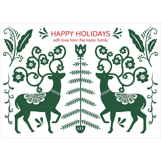 Nordic Deer Flat Holiday Cards